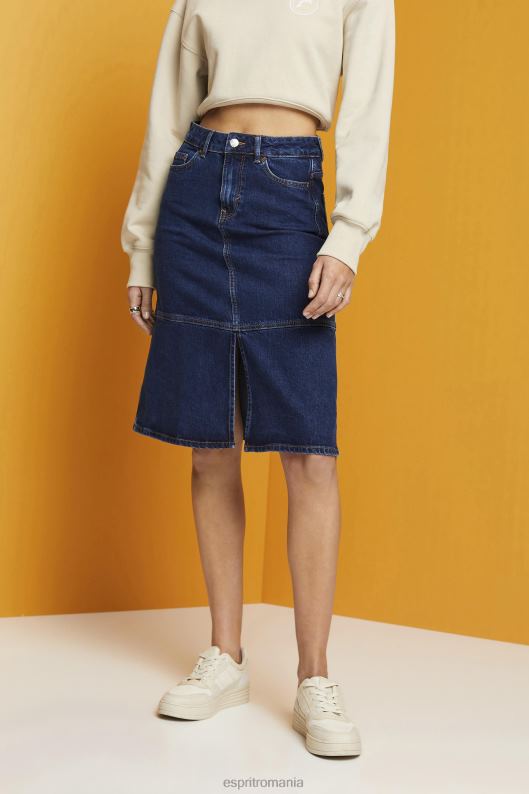 Esprit fustă din denim până la genunchi femei spalare medie albastra 2T6N8269 fuste