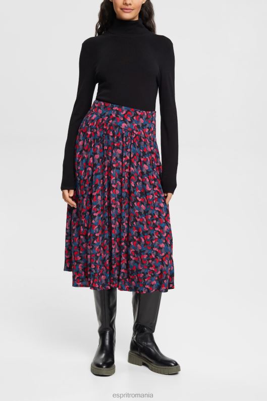 Esprit fustă midi imprimată cu culețe femei roz 2T6N8421 fuste