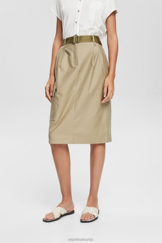Esprit fustă midi în stil cargo femei kaki pal 2T6N8535 fuste