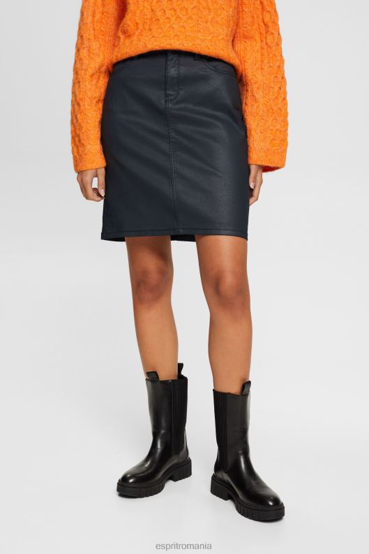 Esprit fusta midi cu efect piele femei negru 2T6N8443 fuste