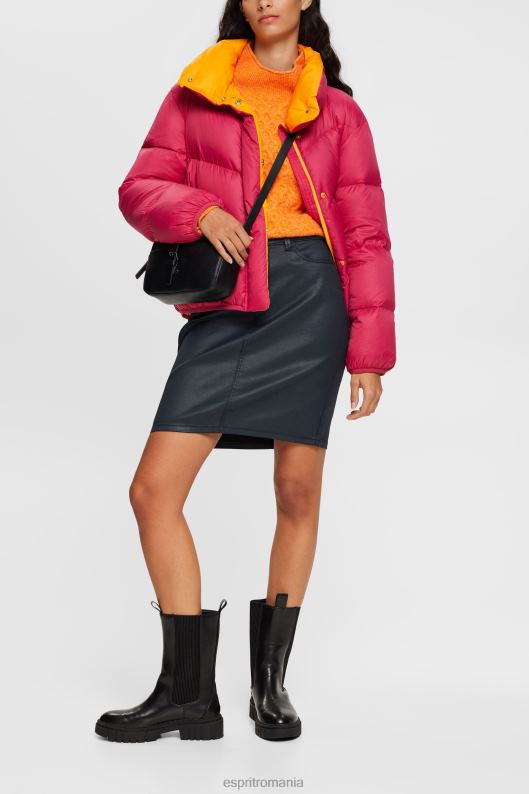 Esprit fusta midi cu efect piele femei negru 2T6N8443 fuste