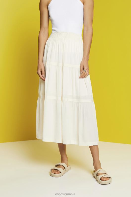 Esprit fusta midi femei alb 2T6N8238 fuste