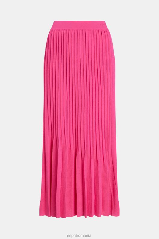 Esprit fusta midi plisata femei fucsia roz 2T6N8391 fuste