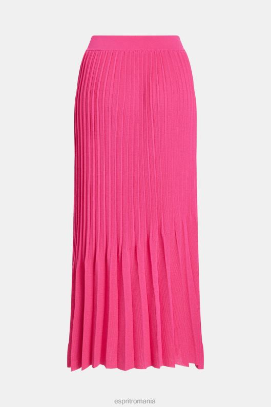 Esprit fusta midi plisata femei fucsia roz 2T6N8391 fuste