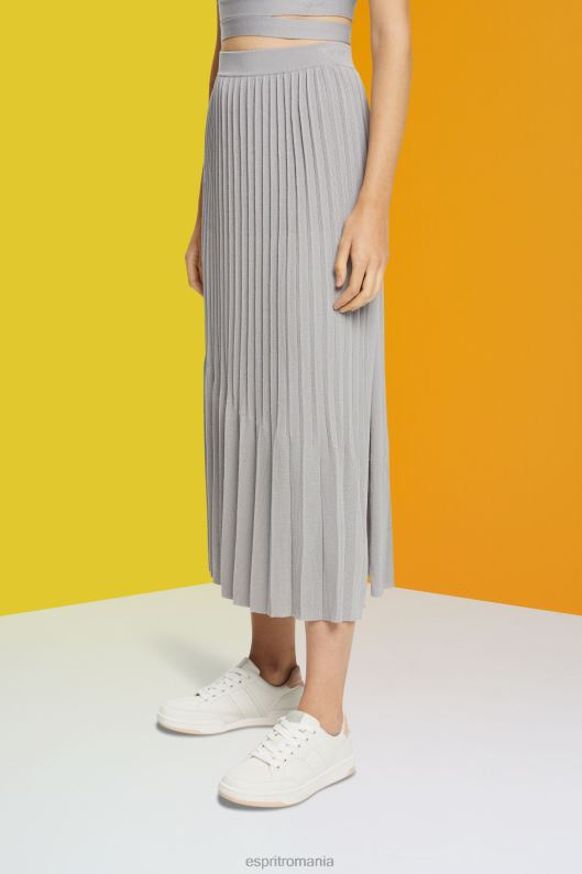 Esprit fusta midi plisata femei gri mediu 2T6N8481 fuste