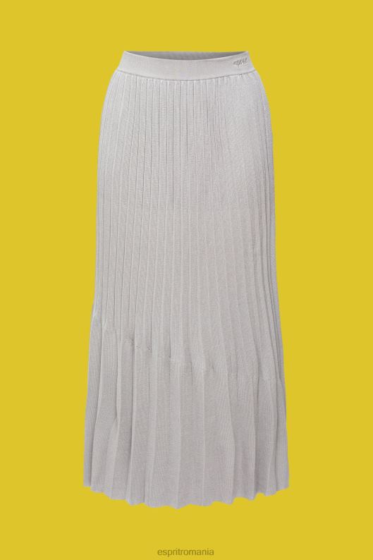 Esprit fusta midi plisata femei gri mediu 2T6N8481 fuste