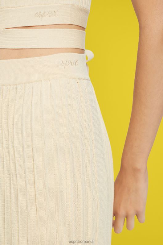 Esprit fusta midi plisata femei nisip 2T6N8483 fuste
