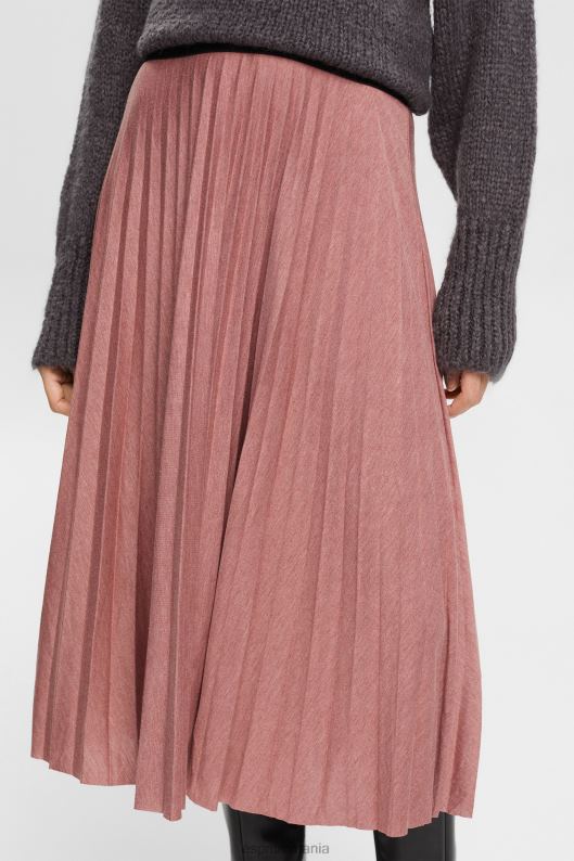 Esprit fusta midi plisata femei teracotă 2T6N8433 fuste