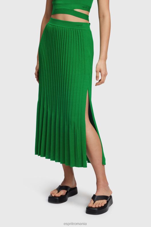 Esprit fusta midi plisata femei verde 2T6N8389 fuste