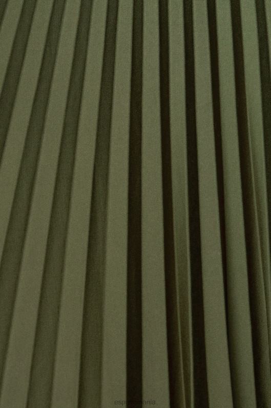 Esprit fusta plisata cu centura femei kaki închis 2T6N8435 fuste