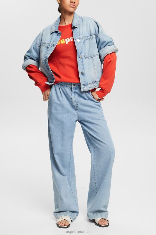 Esprit hanorac casual cu imprimeu puf cu logo femei portocaliu rosu 2T6N8366 hanorace și hanorace