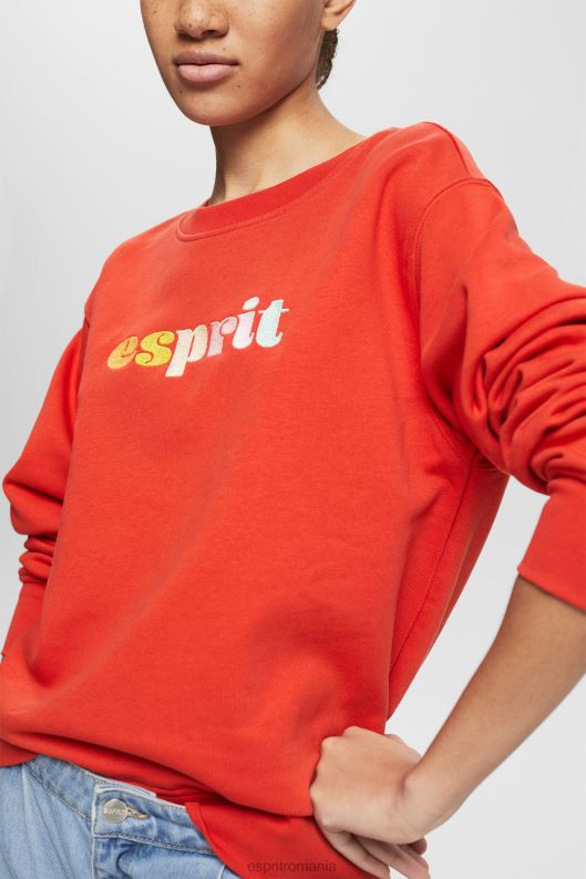 Esprit hanorac casual cu imprimeu puf cu logo femei portocaliu rosu 2T6N8366 hanorace și hanorace