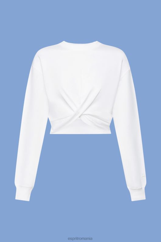 Esprit hanorac cu detaliu cu noduri decupate femei alb 2T6N8217 hanorace și hanorace