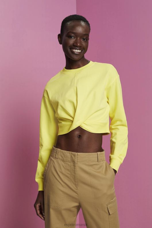 Esprit hanorac cu detaliu cu noduri decupate femei galben 2T6N8219 hanorace și hanorace