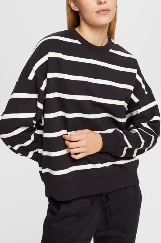 Esprit hanorac cu dungi femei negru 2T6N8521 hanorace și hanorace