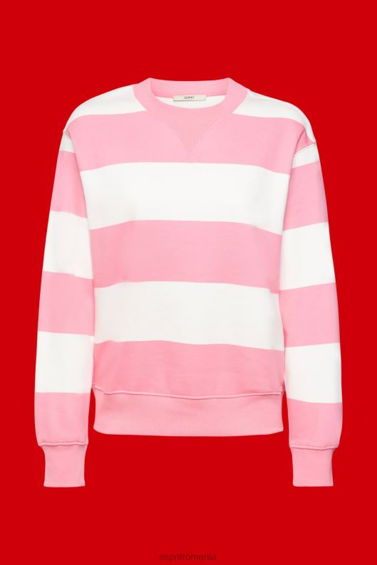 Esprit hanorac cu dungi femei roz 2T6N8402 hanorace și hanorace