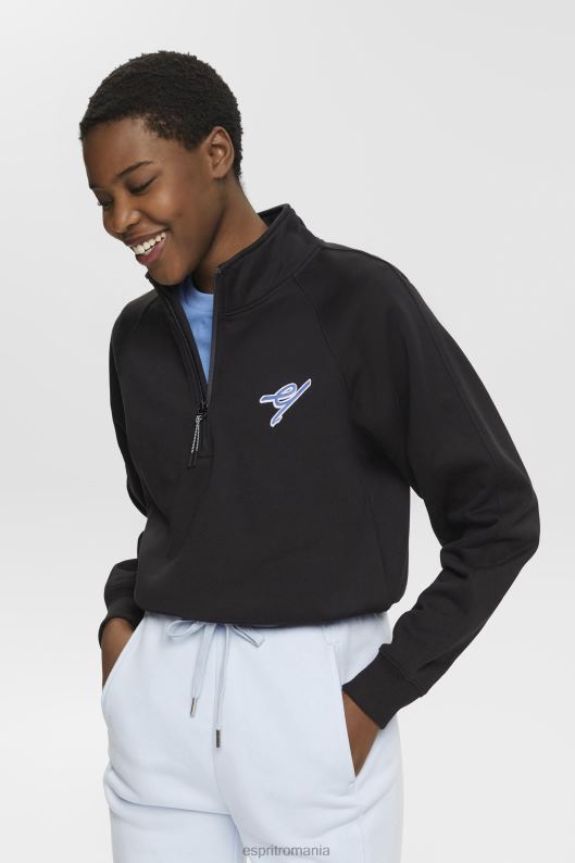 Esprit hanorac cu jumătate de fermoar femei negru 2T6N8158 hanorace și hanorace