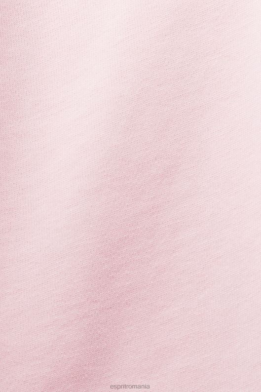 Esprit hanorac cu logo brodat, bumbac organic femei roz pastel 2T6N811 hanorace și hanorace