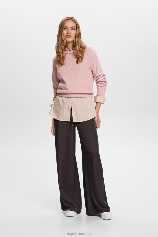 Esprit hanorac cu logo brodat, bumbac organic femei roz vechi 2T6N89 hanorace și hanorace