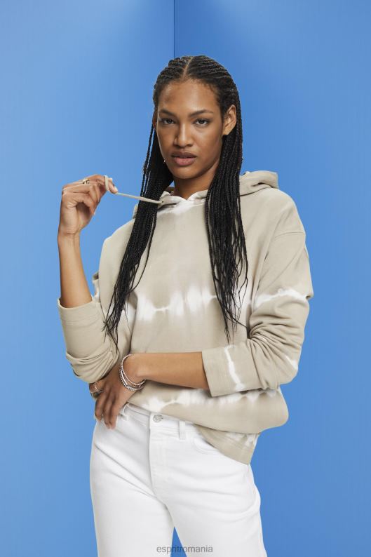 Esprit hanorac cu vopsea tie femei verde prăfuit 2T6N8296 hanorace și hanorace