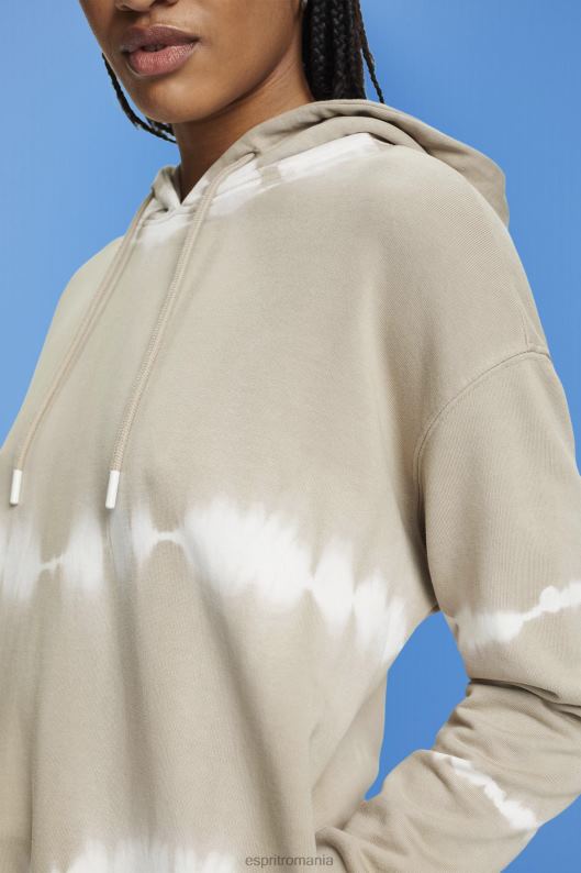 Esprit hanorac cu vopsea tie femei verde prăfuit 2T6N8296 hanorace și hanorace