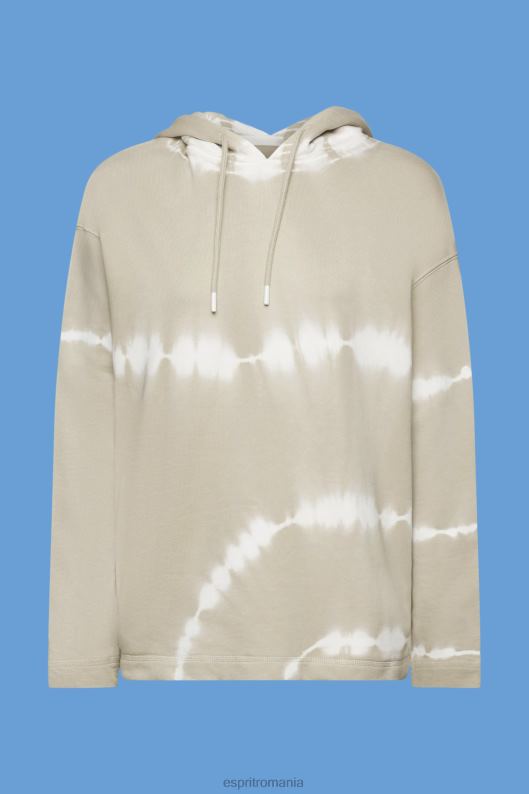 Esprit hanorac cu vopsea tie femei verde prăfuit 2T6N8296 hanorace și hanorace