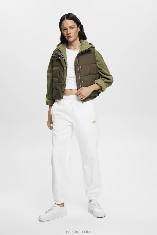Esprit hanorac decupat cu fermoar cu imprimeu cu logo pe spate femei măsline 2T6N8164 hanorace și hanorace