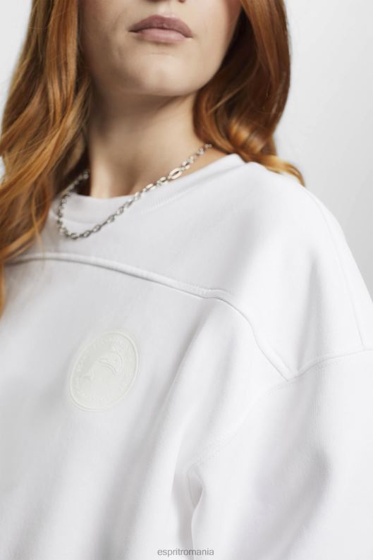 Esprit hanorac decupat femei alb 2T6N8153 hanorace și hanorace