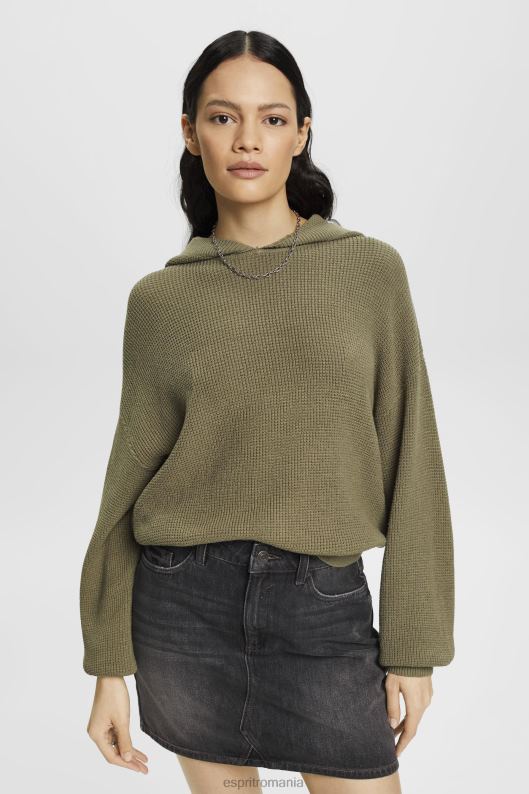 Esprit hanorac tricotat femei kaki deschis 2T6N8244 hanorace și hanorace