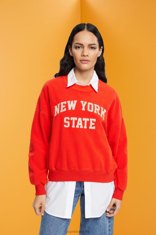 Esprit pulover teddy borg hanorac colegial femei roșu 2T6N8323 hanorace și hanorace