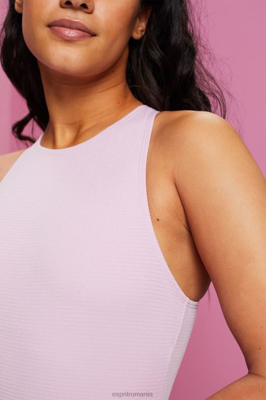Esprit costum de baie texturat cu spatele încrucișat femei liliac 2T6N880 înot