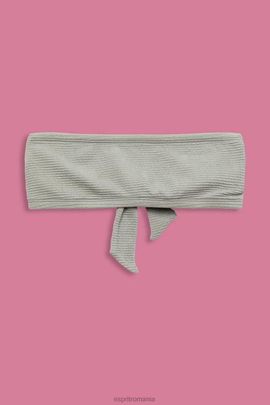 Esprit reciclat: top cu bandă fără fir femei verde kaki 2T6N881 înot