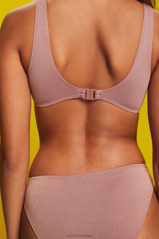 Esprit reciclat: top de bikini moale strălucitor femei scorţişoară 2T6N884 înot