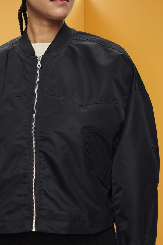 Esprit jachetă bomber supradimensionată femei negru 2T6N8213 jachete