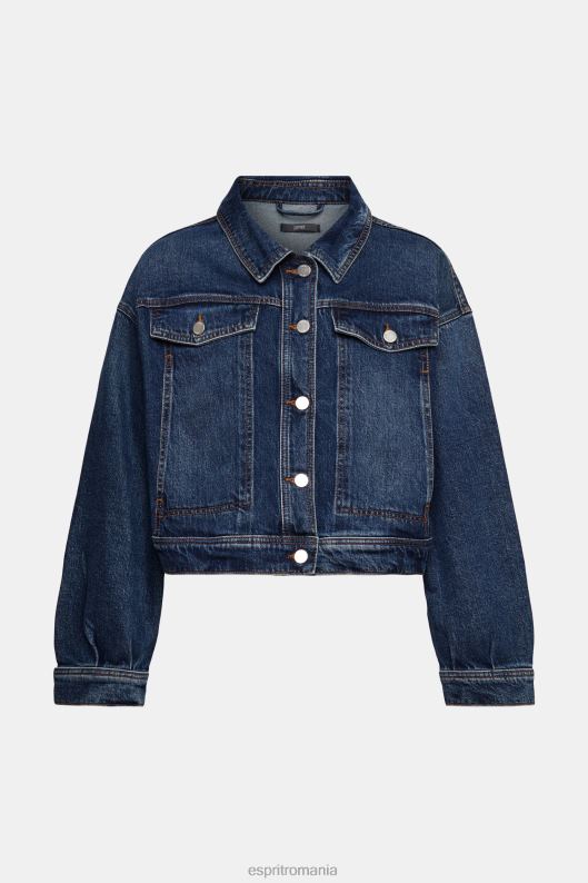 Esprit jachetă denim decupată femei spalare medie albastra 2T6N8550 jachete