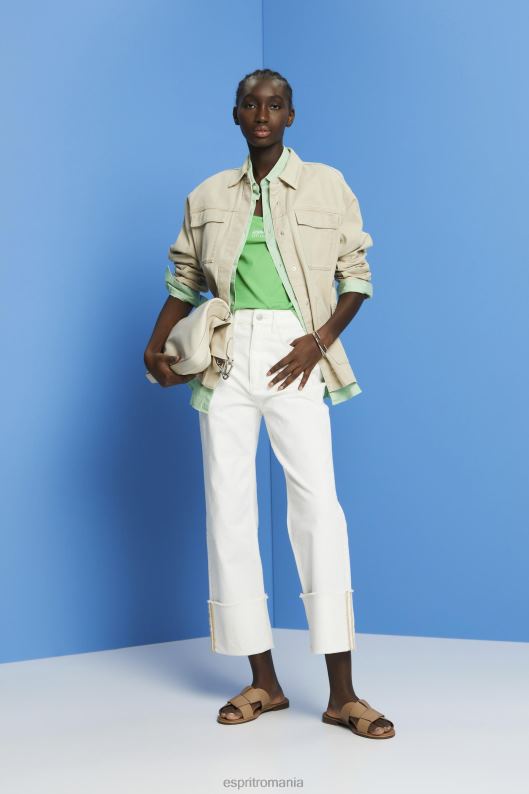 Esprit jachetă din twill cu centură femei nisip 2T6N8292 jachete