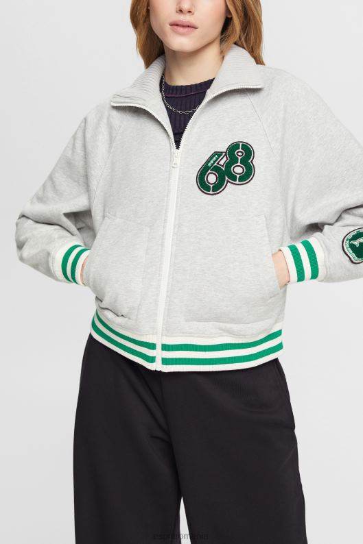 Esprit jacheta de varsity femei gri deschis 2T6N8416 jachete