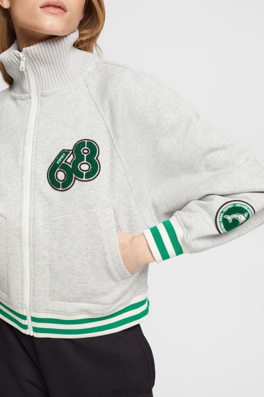 Esprit jacheta de varsity femei gri deschis 2T6N8416 jachete