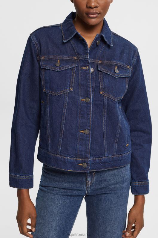 Esprit jacheta denim femei spalare albastru inchis 2T6N8554 jachete