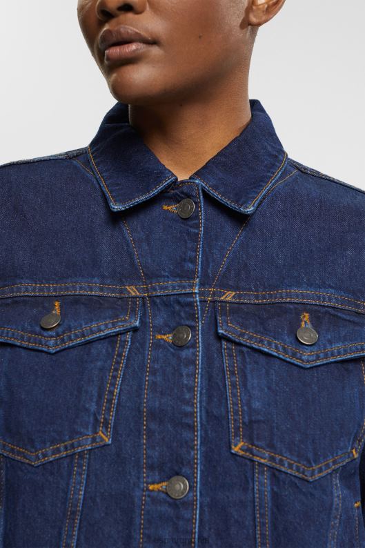 Esprit jacheta denim femei spalare albastru inchis 2T6N8554 jachete