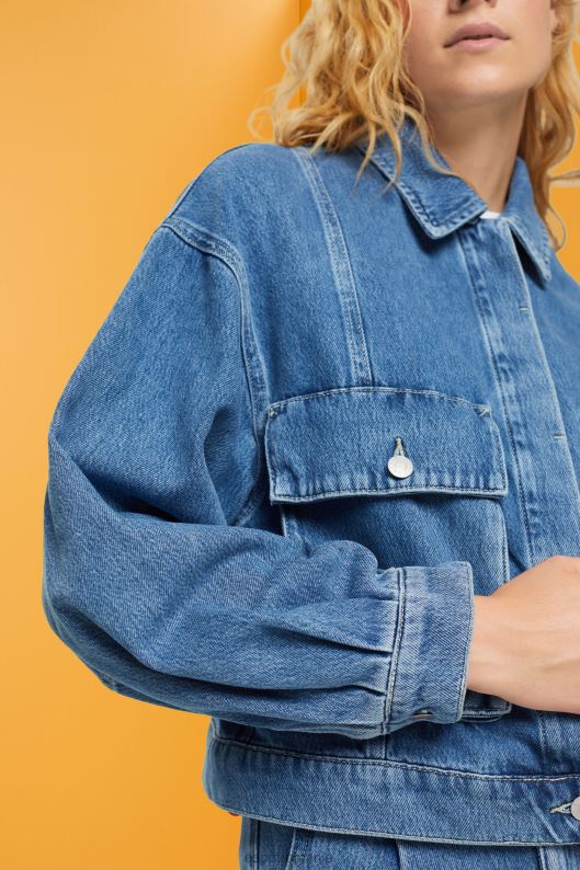 Esprit jacheta denim femei spalare medie albastra 2T6N8549 jachete