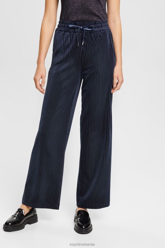 Esprit pantaloni de jogging cu dungi cu talie largă femei marina 2T6N8423 joggeri