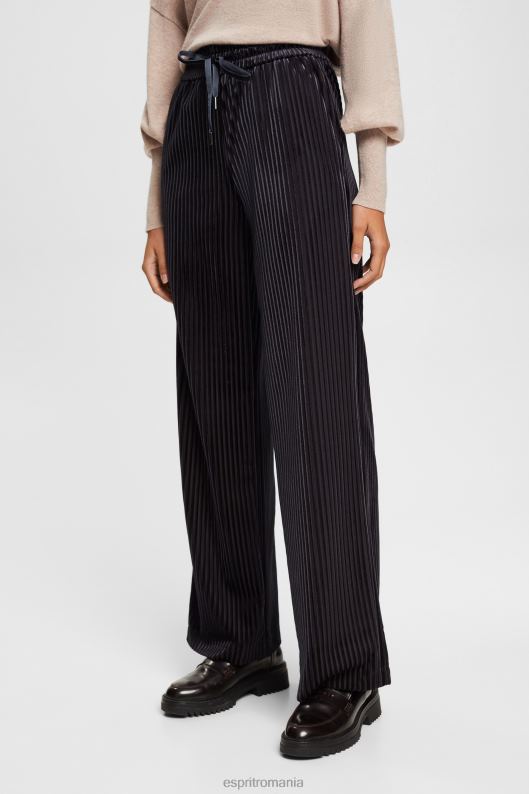 Esprit pantaloni de jogging cu dungi cu talie largă femei negru 2T6N8422 joggeri