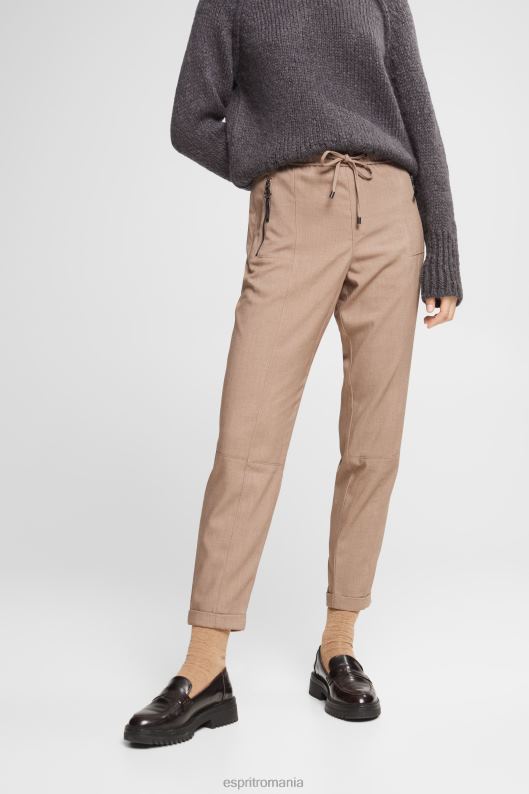 Esprit pantaloni stil jogger femei taupe 2T6N8445 joggeri