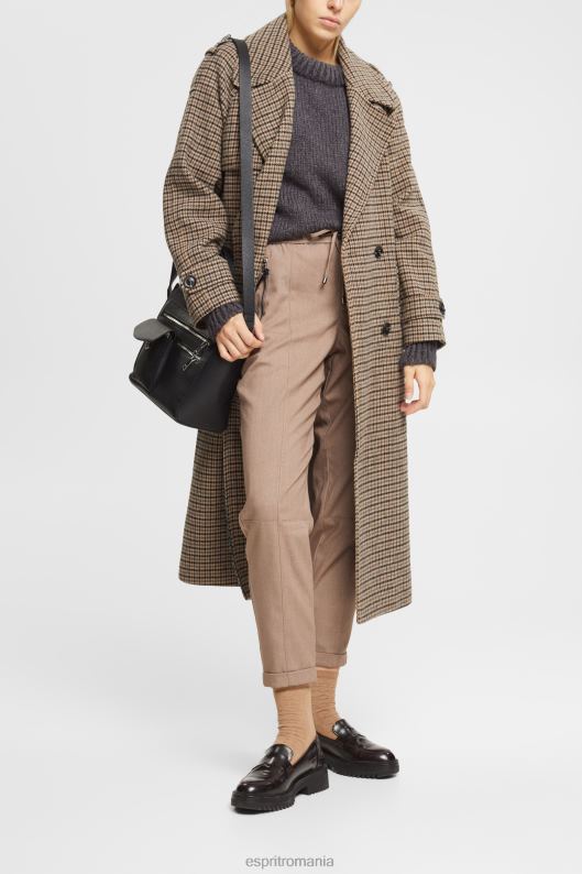 Esprit pantaloni stil jogger femei taupe 2T6N8445 joggeri