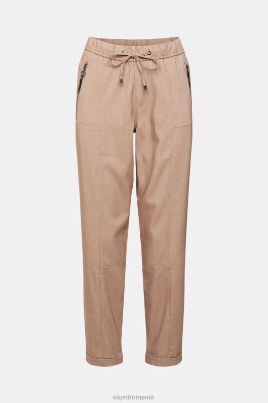 Esprit pantaloni stil jogger femei taupe 2T6N8445 joggeri