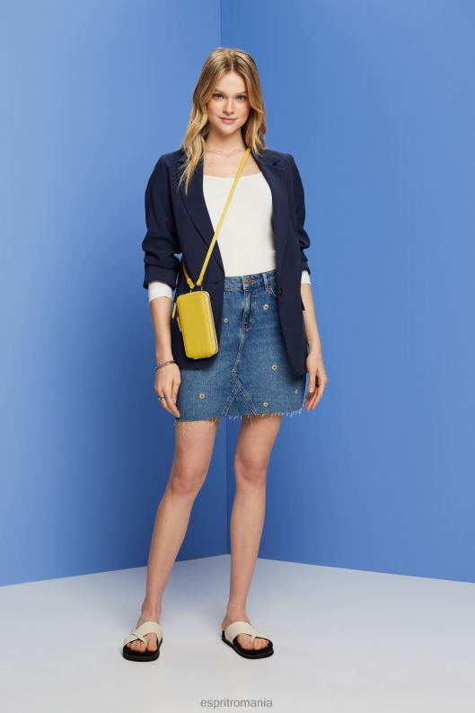 Esprit top cu mânecă lungă cu nervuri femei aproape alb 2T6N889 maneca lunga