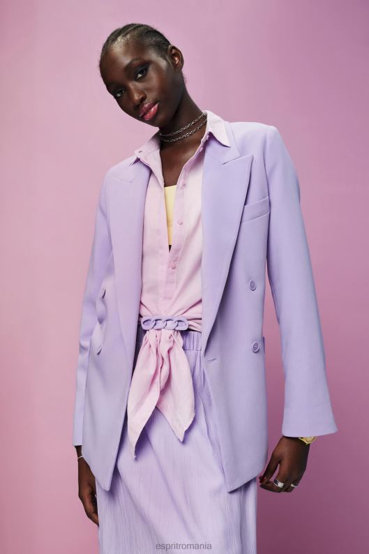 Esprit blazer dublu femei lavandă 2T6N8256 paltoane