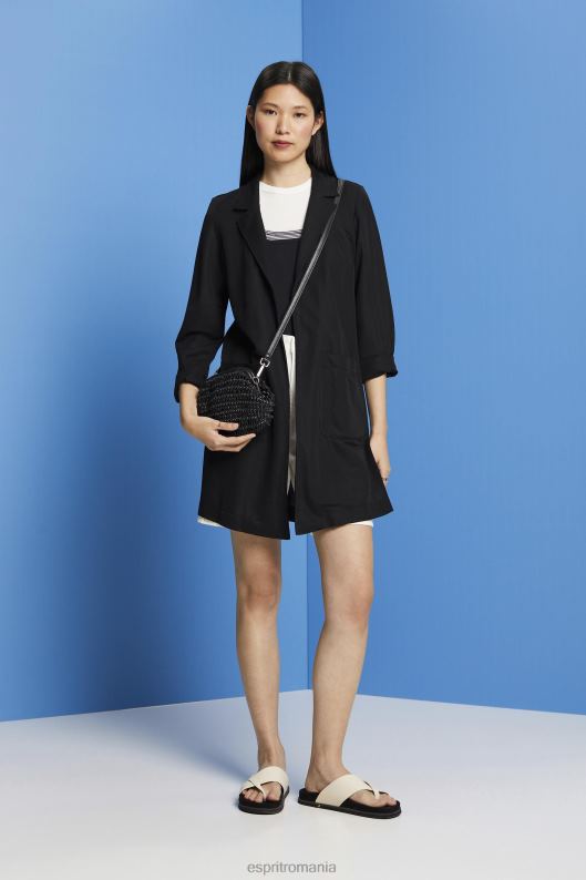 Esprit blazer lung din jerseu, lenzing ecovero femei negru 2T6N8240 paltoane
