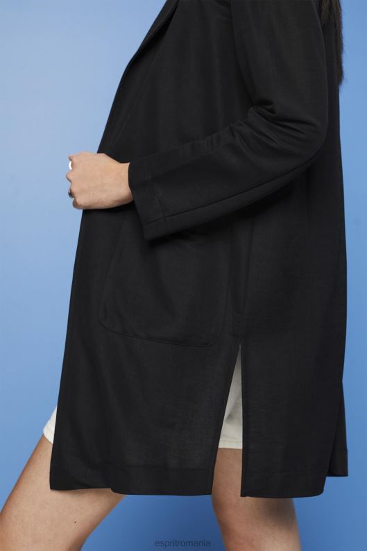 Esprit blazer lung din jerseu, lenzing ecovero femei negru 2T6N8240 paltoane